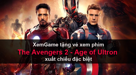 XemGame tặng vé xem phim The Avengers 2 – Age of Ultron xuất chiếu đặc biệt