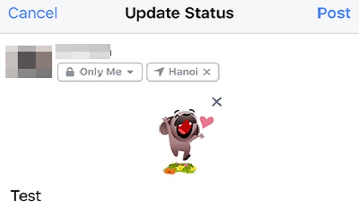 Cách đăng status Facebook bằng sticker
