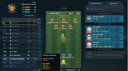 Chi tiết về các mini Team Color xuất hiện trong Fifa Online 3