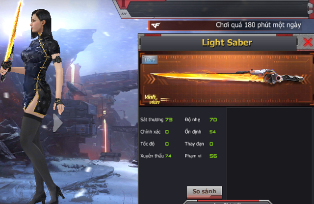 Nạp tích lũy Crossfire Legends để có cơ hội sỡ hữu mảnh Light Saber