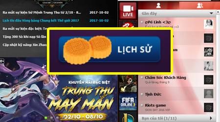 LMHT: Event nhận bánh trung thu từ Garena Việt Nam đã chính thức bắt đầu