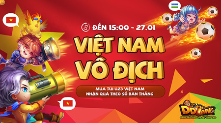 Garena DDTank tung sự kiện khủng cổ vũ U23 Việt Nam vô địch