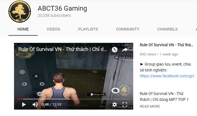 Học hỏi cách sinh tồn trong Rules of Survival cùng hot youtubers ABCT36 Gaming
