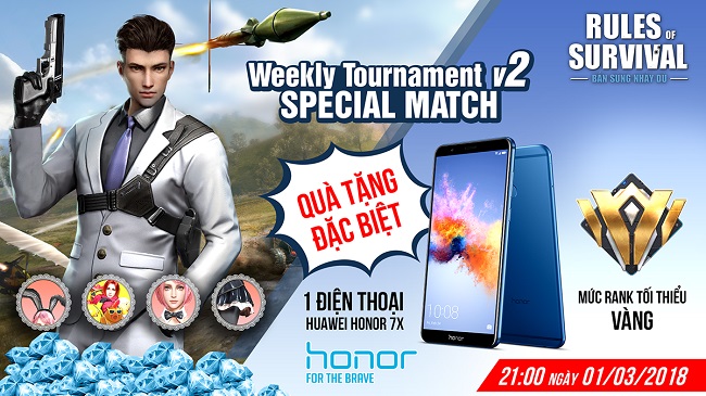 Tham gia ROS Mobile Weekly Tournament V2 để có cơ hội nhận ngay Huawei Honor 7x