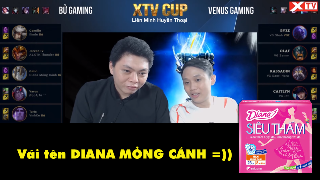 XTV Cup Liên Minh 2018: Bử Gaming vs Venus Gaming (vãi tên ingame Diana Mỏng Cánh)