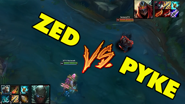 Pyke thách thức sát thủ số 1 LMHT: PYKE vs ZED full level, full đồ – Ai sẽ thắng?