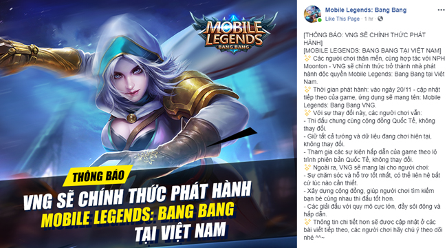 Mobile Legends được VNG phát hành tại Việt Nam