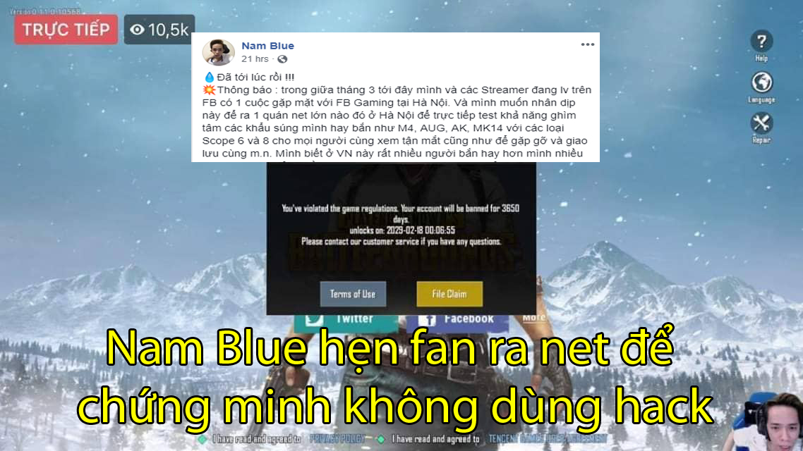 Quyết tâm chứng minh mình không hack, Nam Blue đồng ý ra net kiểm chứng cùng fan