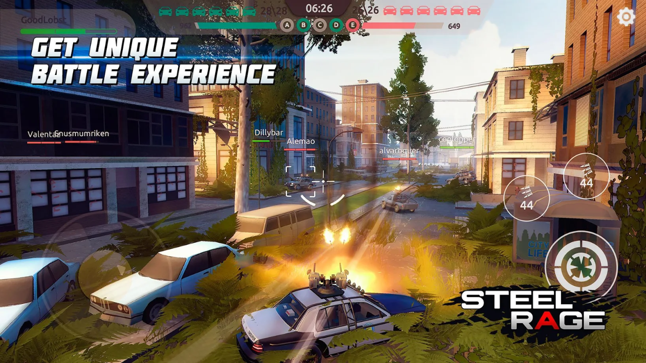 Steel Rage – game đua xe chiến đấu hấp dẫn có chế độ 6v6 như một game MOBA